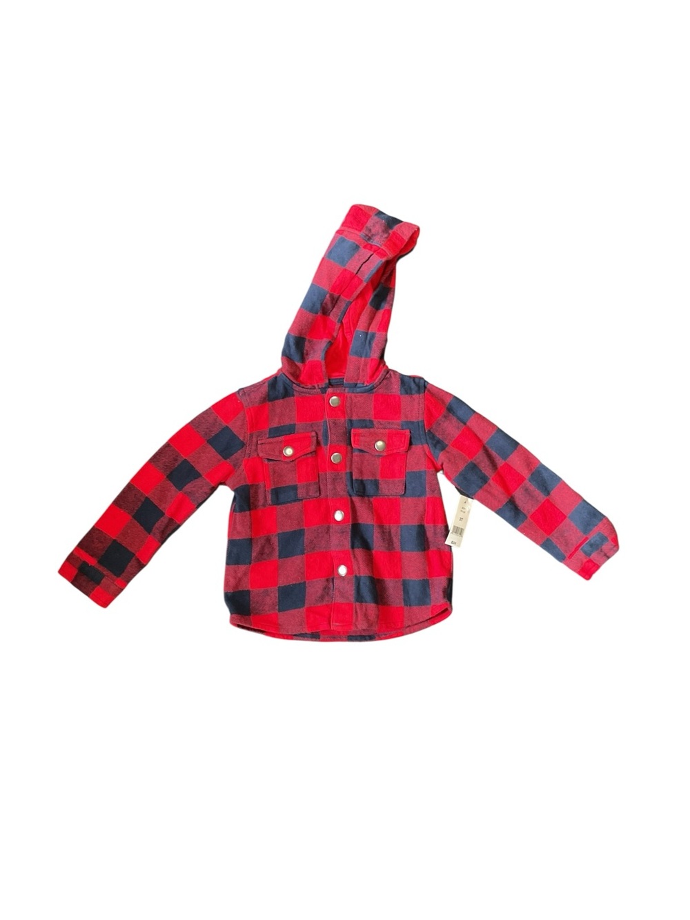 dip Red and Black Buffalo Plaid Hooded Jacket